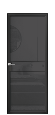 Дверь межкомнатная Frame 02 Цвет Черный Покрытие Алюминий  Наличник Скрытый короб Цена 82810
