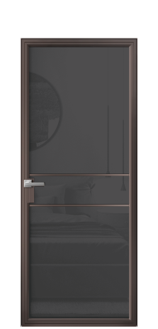 Дверь межкомнатная Frame 02 Цвет Антик Покрытие Алюминий  Наличник Скрытый короб Цена 90990