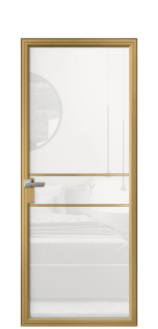 Дверь межкомнатная Фрейм 02 Цвет Латунь Покрытие Алюминий  Наличник Скрытый короб Цена 71564