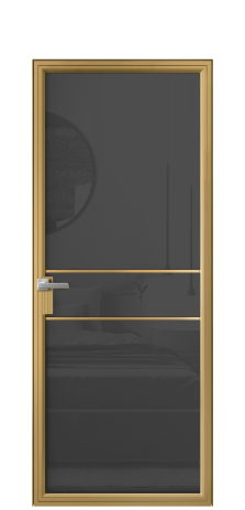 Дверь межкомнатная Фрейм 02 Цвет Латунь Покрытие Алюминий  Наличник Скрытый короб Цена 78410