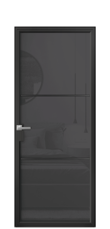 Дверь межкомнатная Фрейм 03 Цвет Черный Покрытие Алюминий  Наличник Скрытый короб Цена 71570
