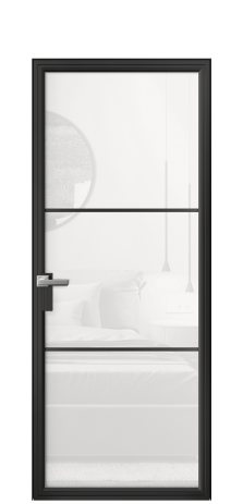 Дверь межкомнатная Frame 03 Цвет Черный Покрытие Алюминий  Наличник Скрытый короб Цена 75964