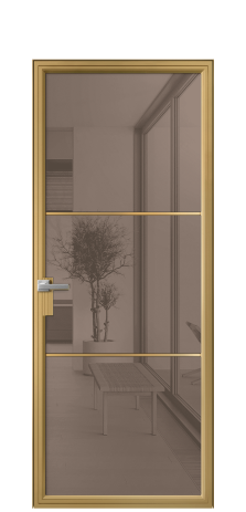 Дверь межкомнатная Frame 03 Цвет Латунь Покрытие Алюминий  Наличник Скрытый короб Цена 89280