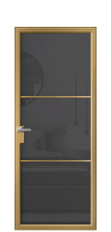 Дверь межкомнатная Фрейм 03 Цвет Латунь Покрытие Алюминий  Наличник Скрытый короб Цена 90990