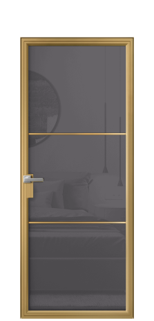 Дверь межкомнатная Фрейм 03 Цвет Латунь Покрытие Алюминий  Наличник Скрытый короб Цена 78410