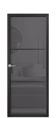 Дверь межкомнатная Frame 03 Цвет Черный Покрытие Алюминий  Наличник Скрытый короб Цена 72390