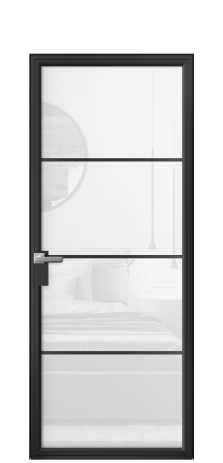 Дверь межкомнатная Frame 04 Цвет Черный Покрытие Алюминий  Наличник Скрытый короб Цена 77014