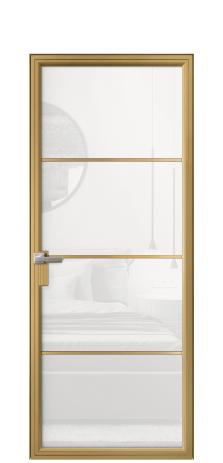 Дверь межкомнатная Frame 04 Цвет Латунь Покрытие Алюминий  Наличник Скрытый короб Цена 85294