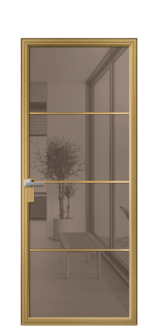 Дверь межкомнатная Frame 04 Цвет Латунь Покрытие Алюминий  Наличник Скрытый короб Цена 90430