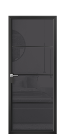 Дверь межкомнатная Frame 04 Цвет Черный Покрытие Алюминий  Наличник Скрытый короб Цена 73230