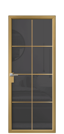 Дверь межкомнатная Frame 08 Цвет Латунь Покрытие Алюминий  Наличник Скрытый короб Цена 97290
