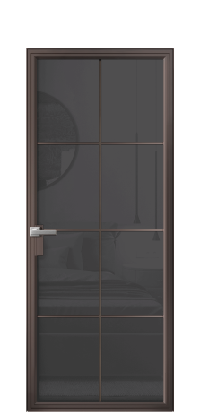 Дверь межкомнатная Фрейм 08 Цвет Антик Покрытие Алюминий  Наличник Скрытый короб Цена 97290