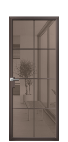 Дверь межкомнатная Frame 08 Цвет Антик Покрытие Алюминий  Наличник Скрытый короб Цена 81080