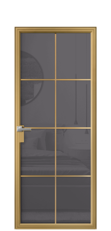 Дверь межкомнатная Frame 08 Цвет Латунь Покрытие Алюминий  Наличник Скрытый короб Цена 82790
