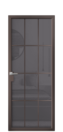 Дверь межкомнатная Фрейм 12 Цвет Антик Покрытие Алюминий  Наличник Скрытый короб Цена 101390