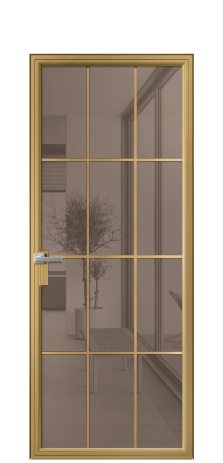 Дверь межкомнатная Frame 12 Цвет Латунь Покрытие Алюминий  Наличник Скрытый короб Цена 84360