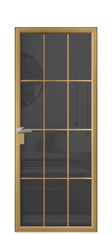 Дверь межкомнатная Frame 12 Цвет Латунь Покрытие Алюминий  Наличник Скрытый короб Цена 86070