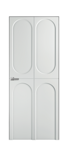 Дверь межкомнатная Ансе 4 Цвет Облачный Покрытие Эмаль  Наличник Скрытый короб хром Цена 44450