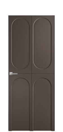 Дверь межкомнатная Ансе 4 Цвет Коричневый Покрытие Эмаль  Наличник Скрытый короб хром Цена 45893