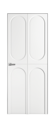 Дверь межкомнатная Anse 4 Цвет Белый Покрытие Эмаль  Наличник Скрытый короб хром Цена 54109