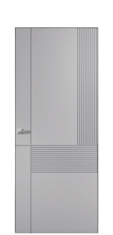 Дверь межкомнатная Mezzo 13 Цвет Галечный Покрытие Эмаль  Наличник Скрытый короб хром Цена 43793