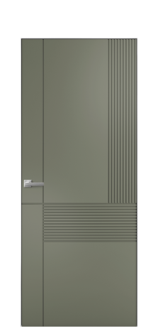 Дверь межкомнатная Mezzo 13 Цвет Зеленый Покрытие Эмаль  Наличник Скрытый короб хром Цена 60953