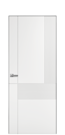 Дверь межкомнатная Mezzo 13 Цвет Белый Покрытие Эмаль  Наличник Скрытый короб хром Цена 54360