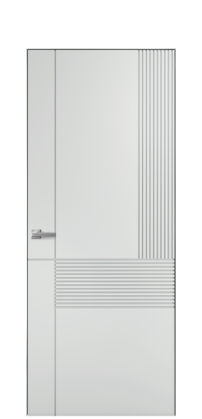 Дверь межкомнатная Mezzo 13 Цвет Облачный Покрытие Эмаль  Наличник Скрытый короб хром Цена 59760