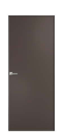 Дверь межкомнатная Line 1 Цвет Коричневый Покрытие Эмаль  Наличник Скрытый короб хром Цена 51143