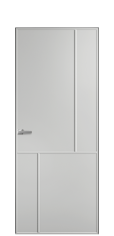 Дверь межкомнатная Line 3 Цвет Телегрей Покрытие Эмаль  Наличник Скрытый короб хром Цена 74810