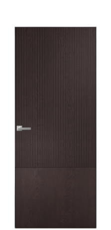 Дверь межкомнатная Бриз 3 Цвет Мореный Дуб Покрытие Шпон натуральный  Наличник Скрытый короб хром Цена 62350