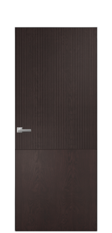 Дверь межкомнатная Breeze 5 Цвет Мореный Дуб Покрытие Шпон натуральный  Наличник Скрытый короб хром Цена 80760