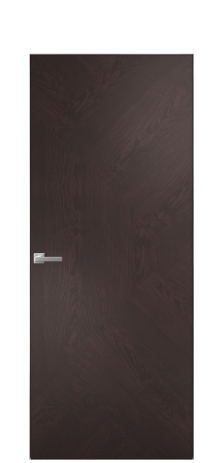 Дверь межкомнатная Unit 08 Цвет Мореный Дуб Покрытие Шпон натуральный  Наличник Скрытый короб хром Цена 59850