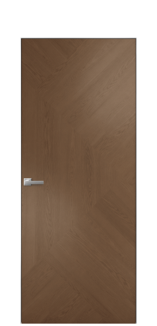 Дверь межкомнатная Юнит 08 Цвет Дуб Темный Покрытие Шпон натуральный  Наличник Скрытый короб хром Цена 59850