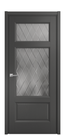 Дверь межкомнатная Неоклассик 3 Цвет Ясень Антрацит Покрытие Шпон крашеный  Наличник L 50 Цена 47300